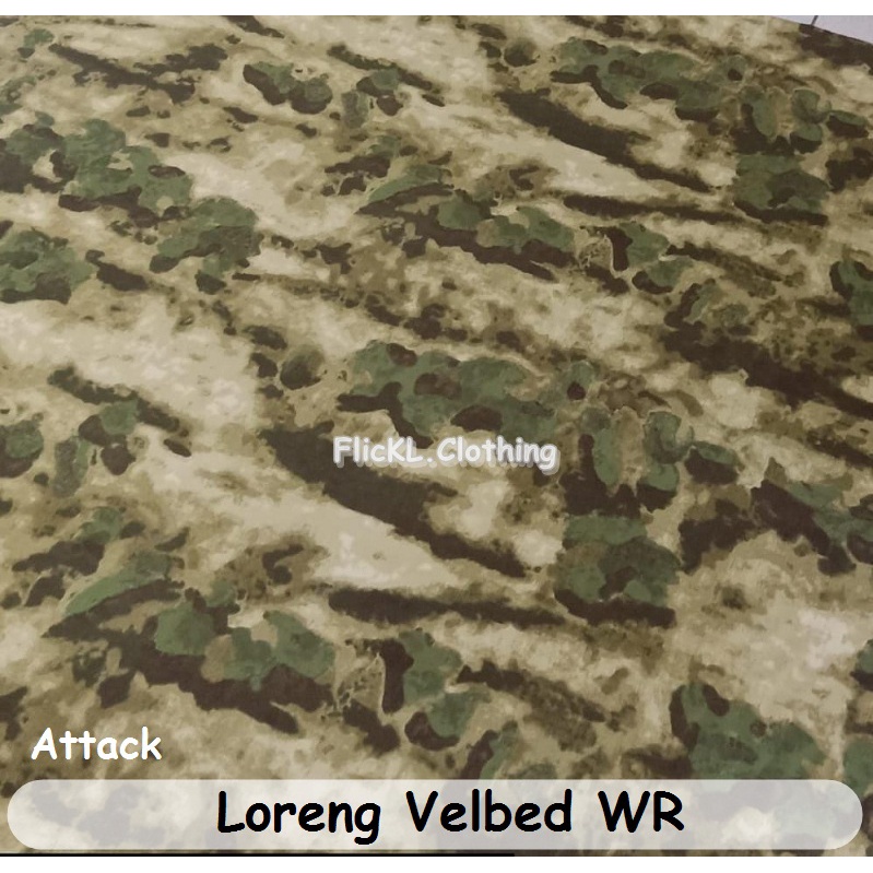 Bahan Kain Loreng Velbed WR Malvinas Velbed TNI Kasad Attack Baju PDL Tempur Rollan