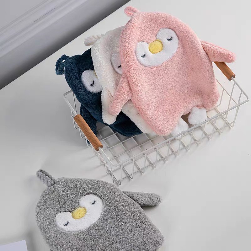 LAP TANGAN HANDUK KARAKTER PENGUIN LUCU HAND TOWEL GANTUNG DAPUR IMPORT MURAH