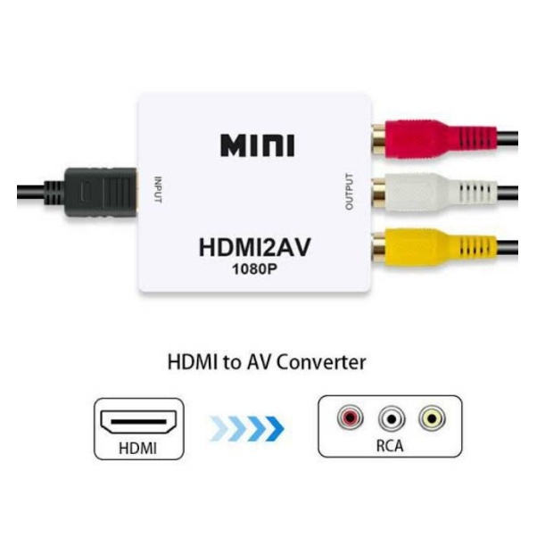 CONVERTER HDMI TO AV RCA ORIGINAL FULL HD 1080P/ KONEKTOR HDMI TO TV TABUNG/ KABEL HDMI TO RCA AV Mini