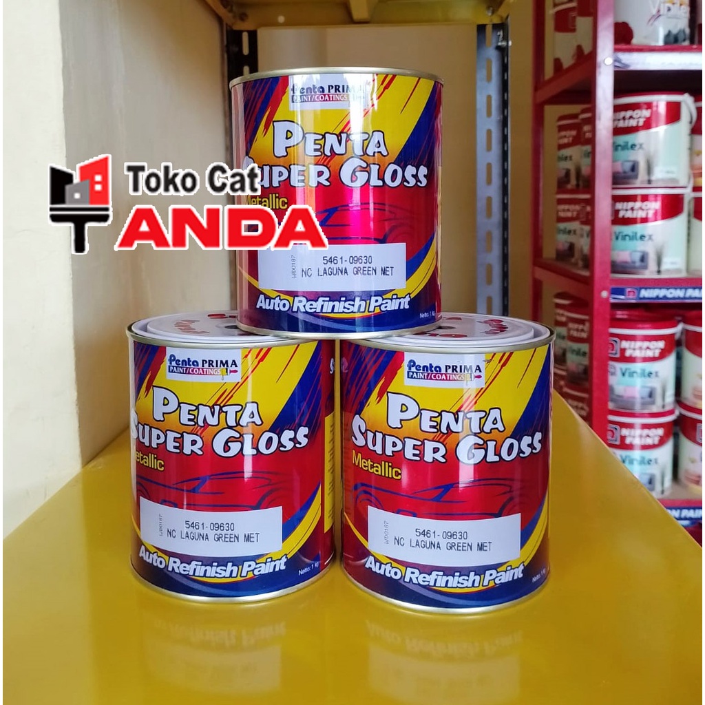 Sunkisscoo Cat Penta Super Gloss Hijau Botol Laguna Green Met - Cat Motor Hijau Botol - Penta Laguna