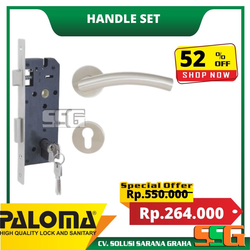 Handle Set PALOMA LRP402 LOCKSET ROSES PALOMA LHT MILOS SS