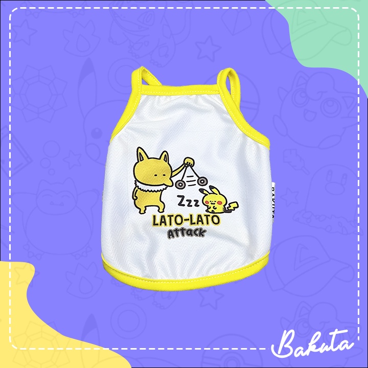 Baju Kucing Tank Edisi Croptop Pokemon Absurd Lucu Untuk Kucing dan anjing / Baju Kucing Termurah Size S-XL / Baju Kucing Tangerang