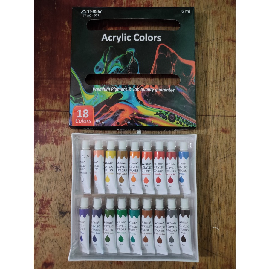 

Cat Acrylic Trifelo set 18 warna