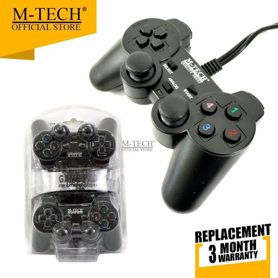 M-Tech Gamepad Joystick Stick PS Double Getar Garansi Resmi Original