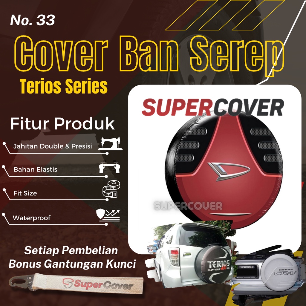 Sarung Ban Serep Daihatsu Terios Cover Ban Serep Kulit Sintetis Daihatsu Terios 33 Penutup Pelindung