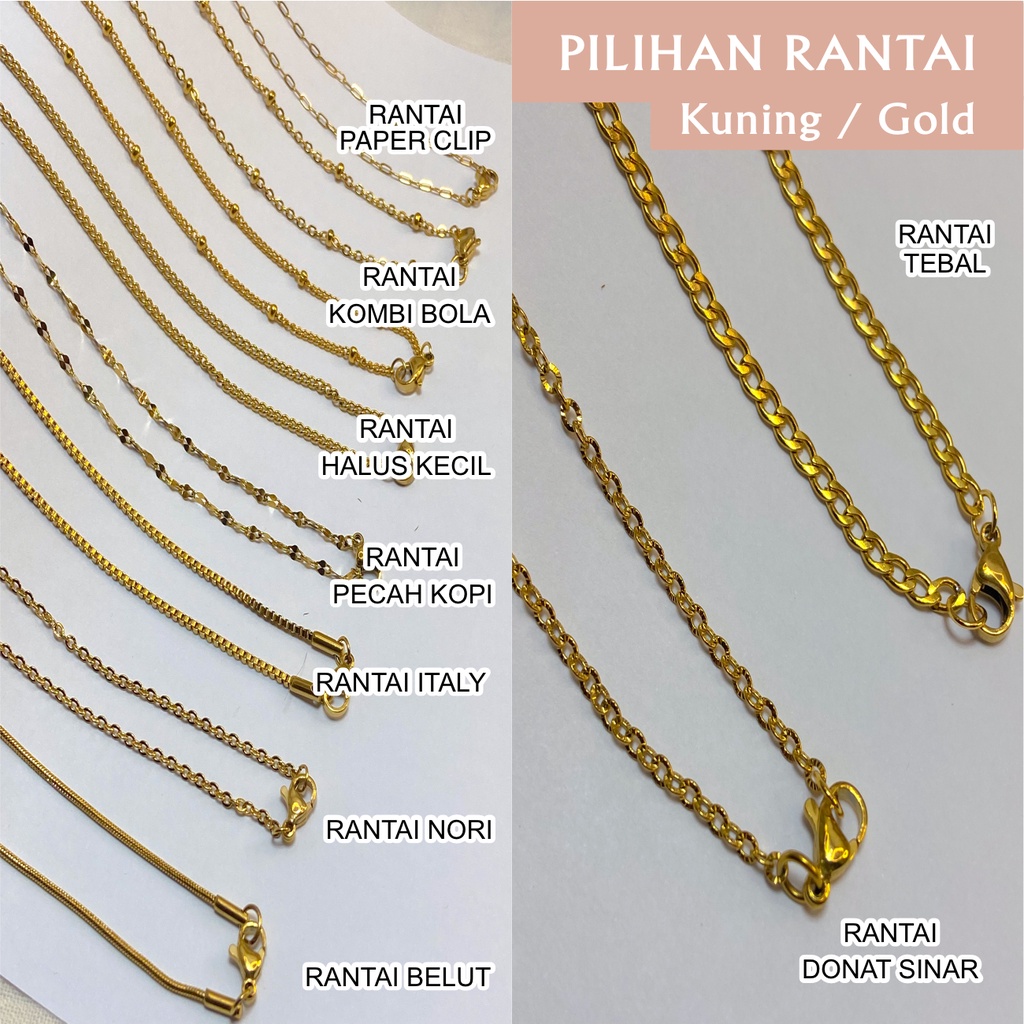 Kalung nama mini lauren plat Panjang titanium anti karat