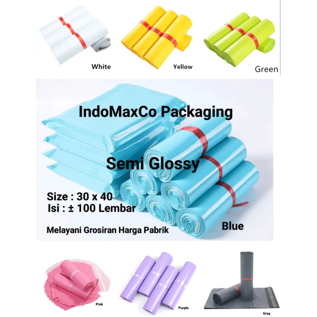

Polymailer Kantong Plastik Packing Semi Glossy Warna 30 x 40 Cm / Plastik Packing Baju, Accesories / Packing Olshop