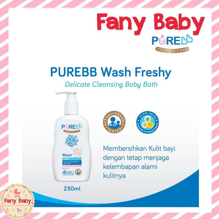 PURE BB WASH 2IN1 FRUITY &amp; FRESHY 230ML / SABUN &amp; SHAMPOO BAYI