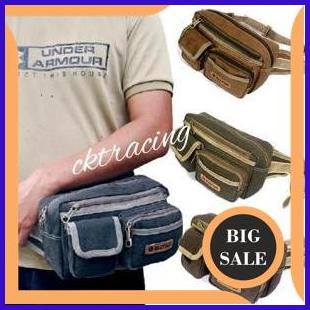 tools tas pinggang waistbag pria kanvas baepack 140ZZ3