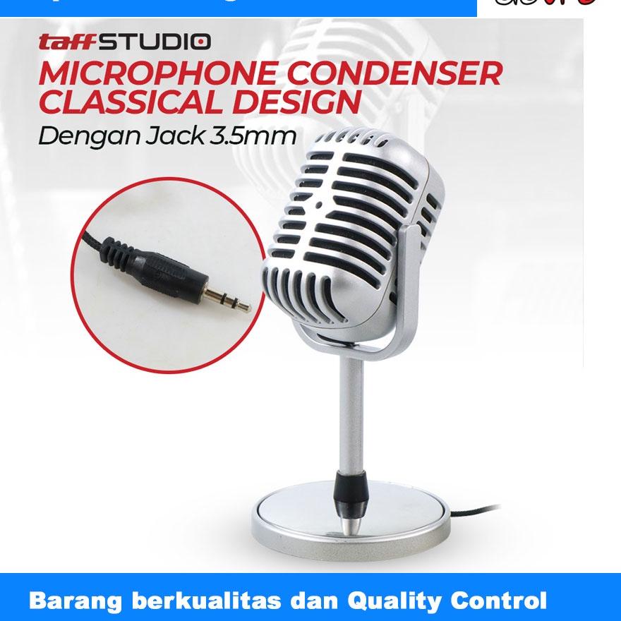 ✦ Microphone Condenser Classical Design Vintage Retro - Mikrofon Kondenser Karaoke - TaffSTUDIO C01U