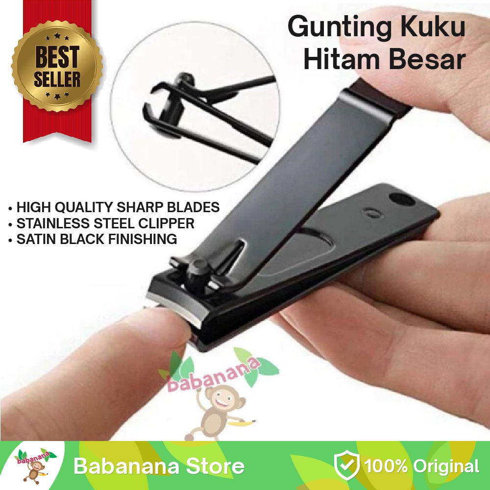 Gunting Kuku Hitam Besar Jumbo Black Stainless Manicure Pedicure