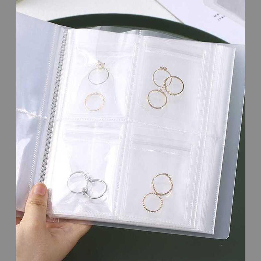 Tempat Aksesoris Perhiasan Plastik Zipper Anti Oksidasi 80 Slot - LI22 - Transparent