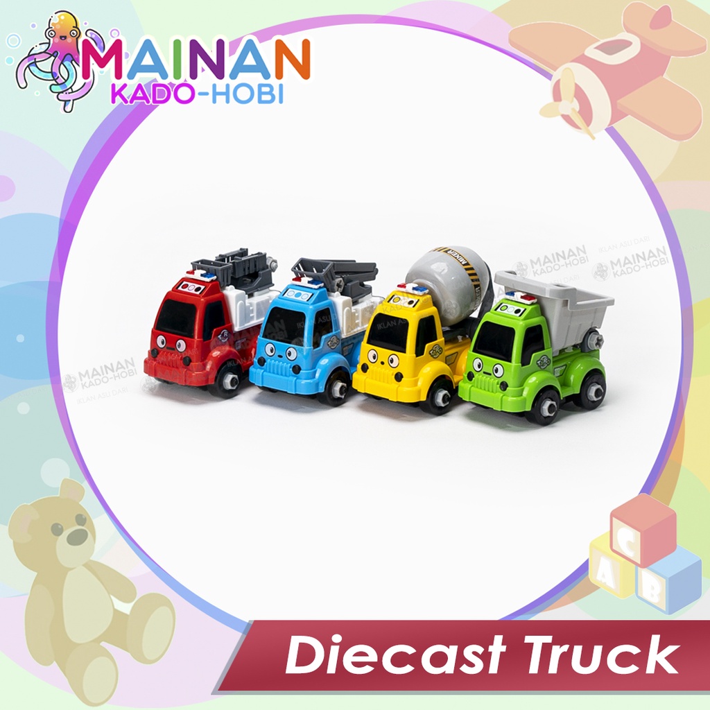 KADO ULANG TAHUN SET MAINAN DIY ANAK LAKI DIECAST CAR MOBIL KONSTRUKSI