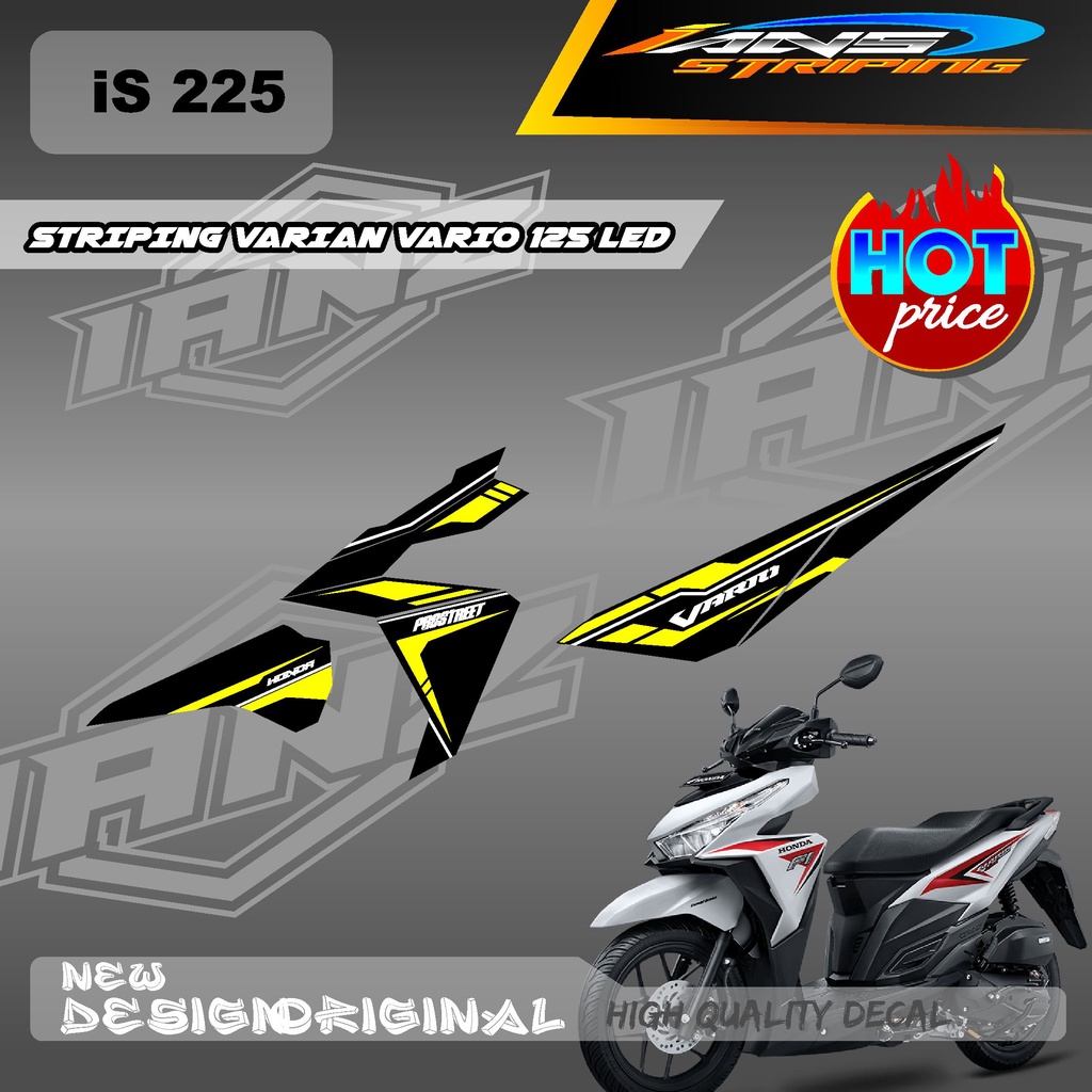 STIKER DECAL VARIO 125 LED SIMPEL GRAFIK PROSTREET WARNA  / STIKER STRIPING SEMI FULL BODY HONDA VARIO 125 LED / STIKER KERETA VARIO 125 LED IS225