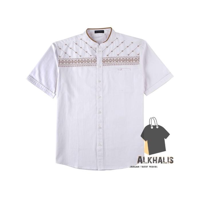TERBARU Koko Putih Pria Dewasa Polos Bordir Baju Laki Laki Lengan Pendek DOS06 /BAJU KOKO PRIA/BAJU 