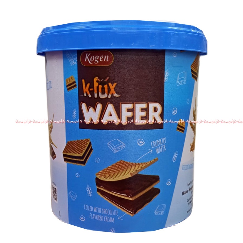 Kogen K-Fox 250gr Wafer Cruncy Wafer Kemasan Kaleng Biru Kfox Wafer Coklat Dan Egg Roll Biskuit Hari Raya Rasa Gurih