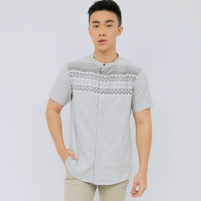 TERLARIS M231 Kemeja Pria Koko Pendek Abu 2326B /BAJU KOKO PRIA/BAJU KOKO DEWASA/BAJU KOKO ANAK/BAJU
