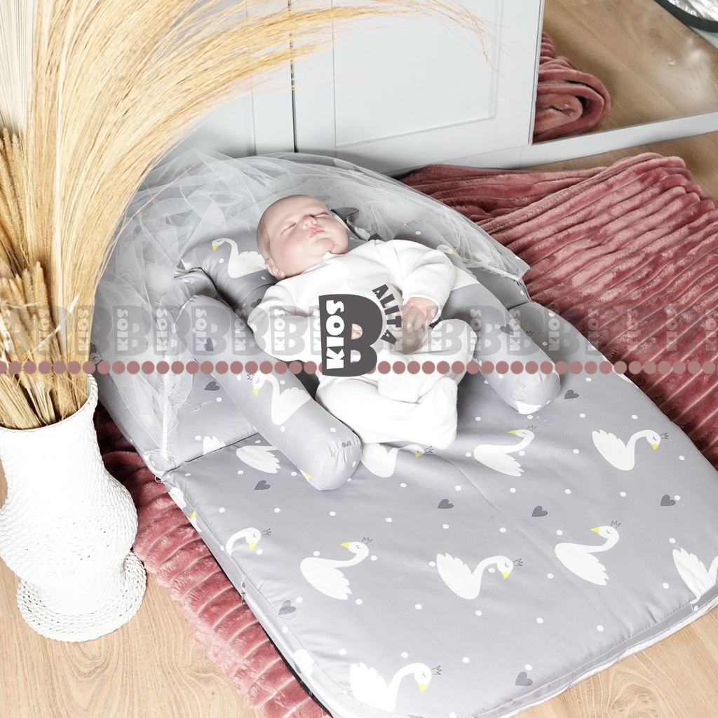 KASUR BAYI KELAMBU SET FREE BANTAL PEYANG BAYI + 2 GULING BAYI