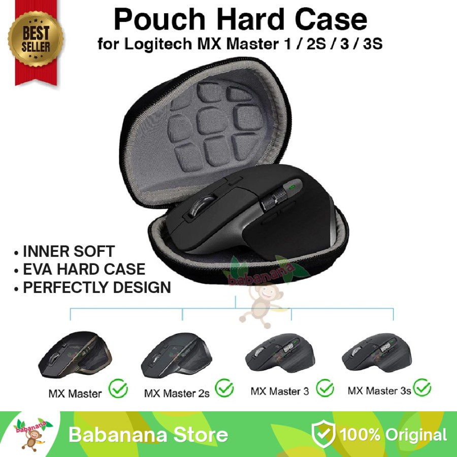 POUCH LOGITECH MX MASTER 2S 3S 3 HARD CASE MOUSE INNER SOFT CARRYING BAG EVA