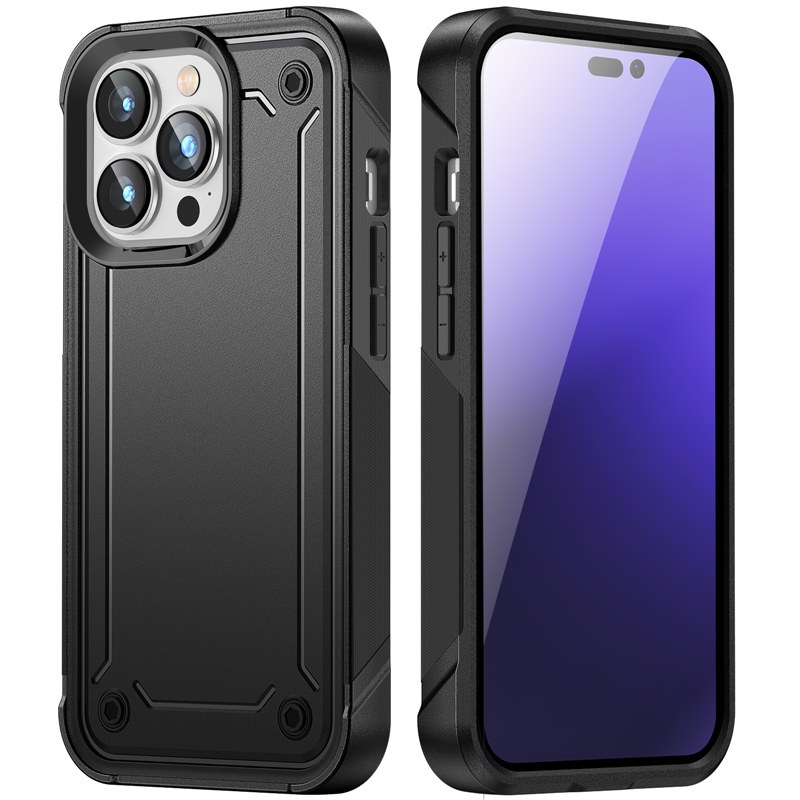 IPHONE Casing Ponsel Armor 2in1 Tahan Guncangan Untuk Iphone13 11 12 Pro Max14 XS Max XR X13Pro 11sarung Belakang Bumper Perlindungan Heavy Duty