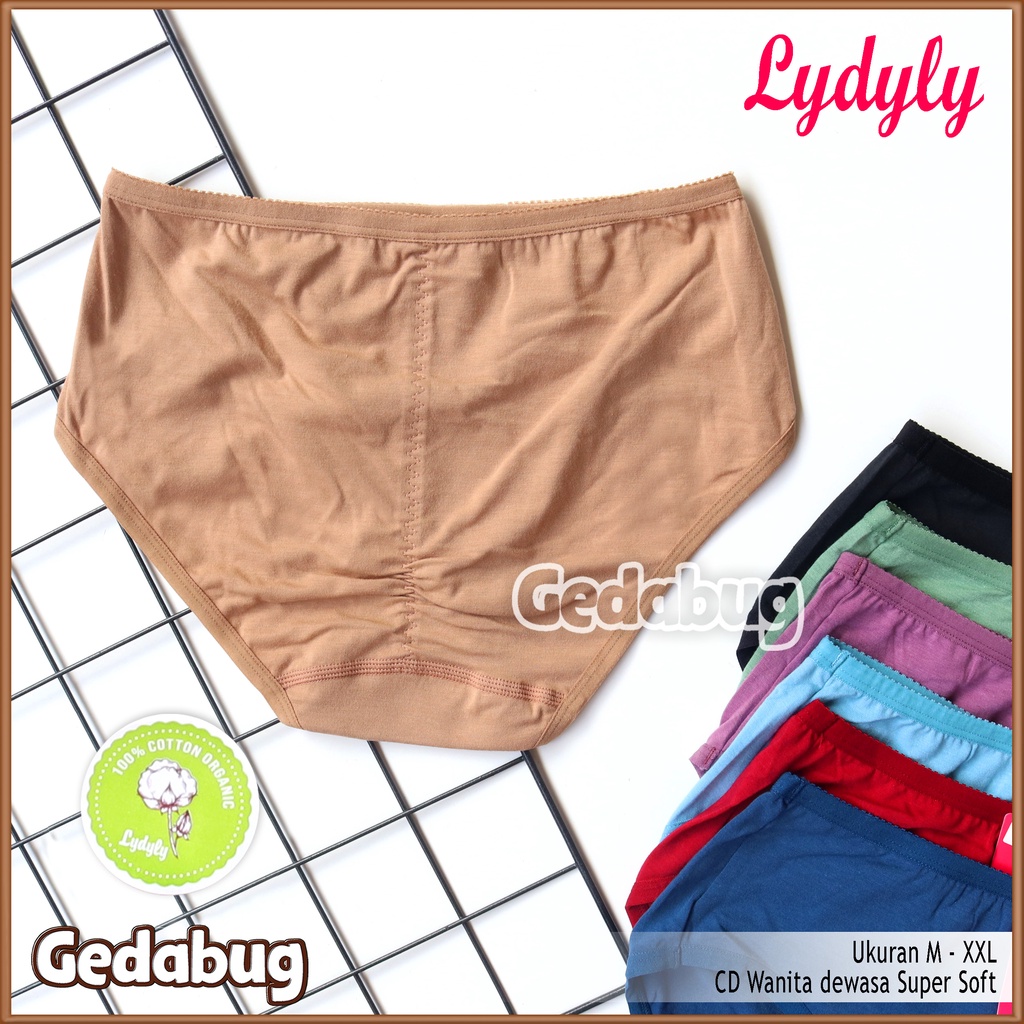 6 Pcs - CD Wanita Lydyly 011 Maxi | Celana dalam wanita lydyly dewasa Katun Organik | Gedabug