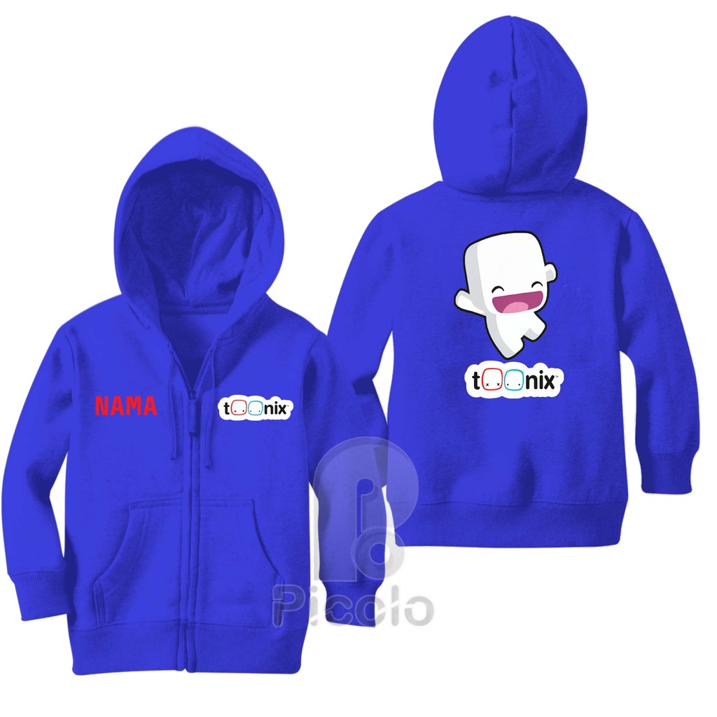 (FREE NAMA) SWEATER HOODIE ZIPPER ANAK MOTIF KARTUN/GAME TOONIX UNISEX