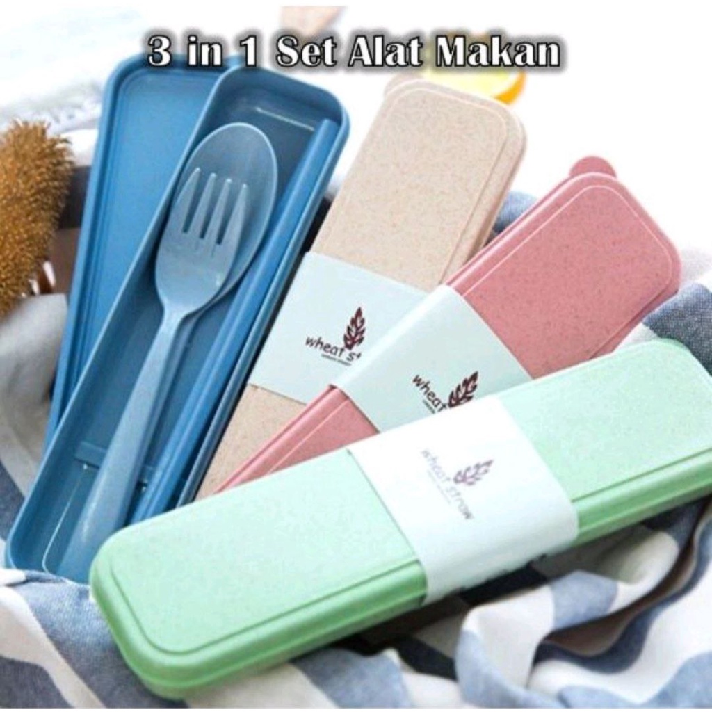 SENDOK SET GARPU SUMPIT PLUS BOX / SENDOK TRAVEL BOX BAHAN PLASTIK