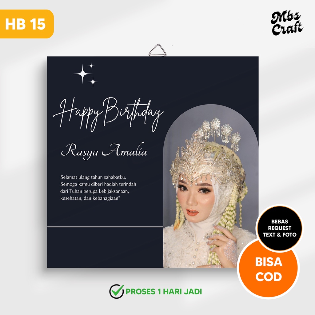 Desain + Cetak CUSTOM KADO ULANG TAHUN BINGKAI FOTO UNIK - KADO ULTAH CEWE - KADO ULTAH COWO