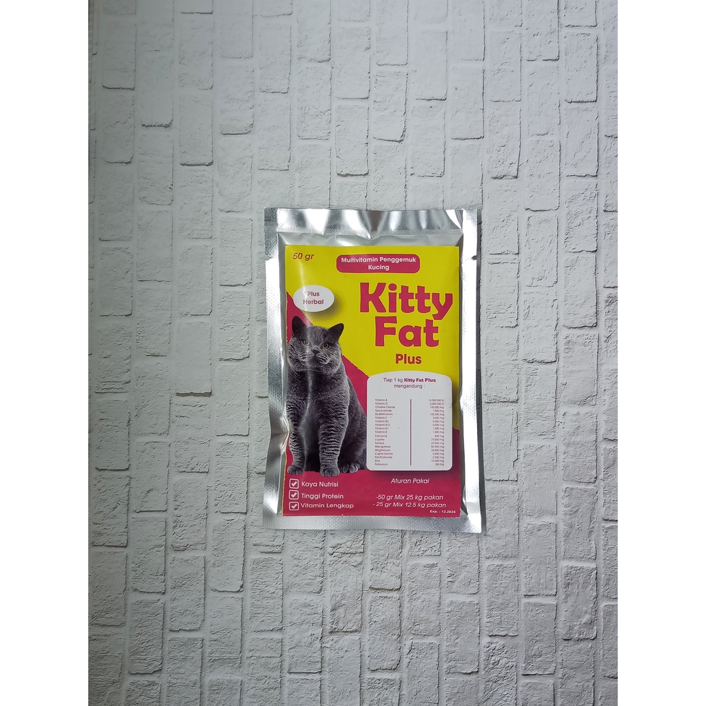 Penggemuk Kucing KittyFat Plus 50 gr Vitamin Penggemuk,Bukan BodyFat.