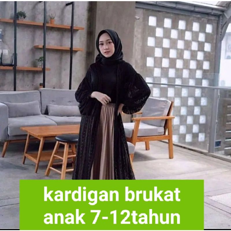 KARDIGAN BRUKAT ANAK//promo long outer anak umur 5-10tahun