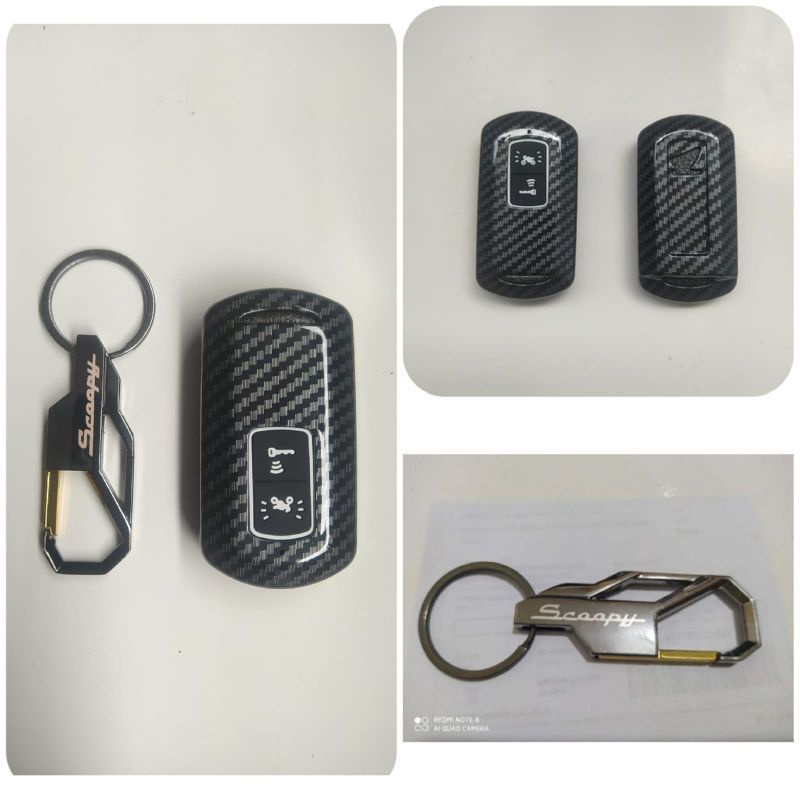 PAKET COVER REMOT HONDA SCOOPY TAHUN 2021-2022 DAN GANTUNGAN KUNCI LOGO SCOOPY