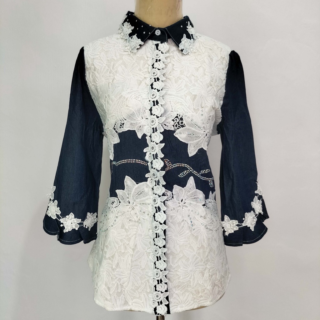 Baju Atasan Kemeja Wanita Dewasa Brokat Blouse Wanita