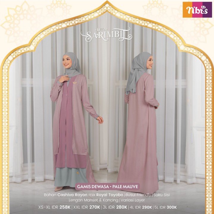 Sarimbit Nibras IFFA Pale Mauve Terbaru / Fashion Muslim Gamis Koko Sarimbit Couple Nibras Terbaru 2023