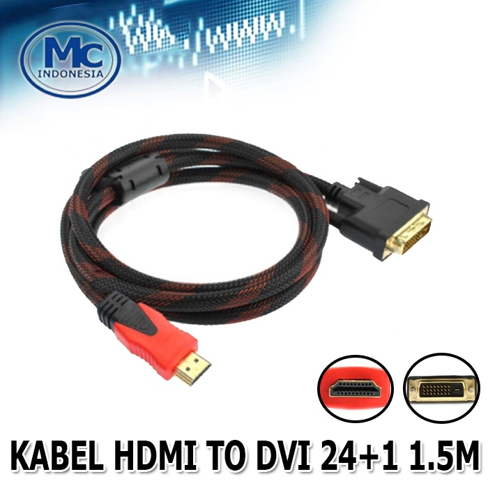 KABEL HDMI MALE TO DVI 24+1 1.5M / KABEL HDMI TO DVI 24+1