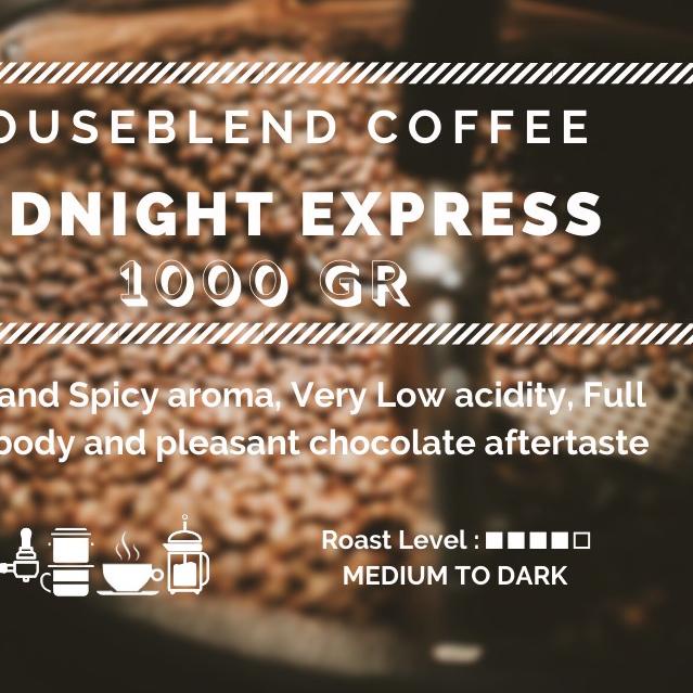 

♕ Midnight Express 1Kg Sumatera Houseblend Robusta Arabica Coffee Bean 1000gr ➪
