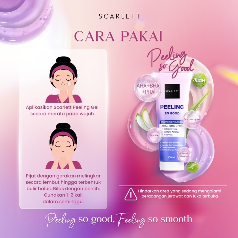 Jual SCARLETT Whitening PEELING SO GOOD Brightening Gel 100ml AHA+BHA ...
