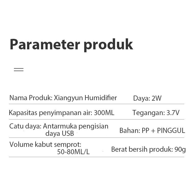 Gotama Humidifier Diffuser Aromatherapy Pelembab Ruangan LED Light Warna Semprotan Halus Rechargeable USB 250ML