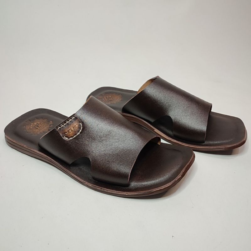 Sandal Pria Slop delie original kulit//Sandal slide pria kulit asli