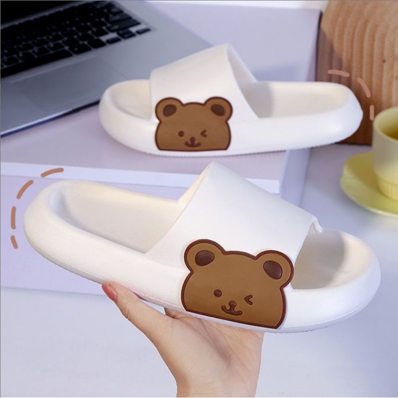 Dejavu Sendal Wanita Terbaru Jelly Karet Sandal Slop Flat Rumahan Empuk Elastis Sendal Anti Slip HSN109-121 Putih
