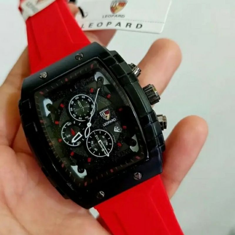 Jam tangan Pria Leopard Original strap rubber COD