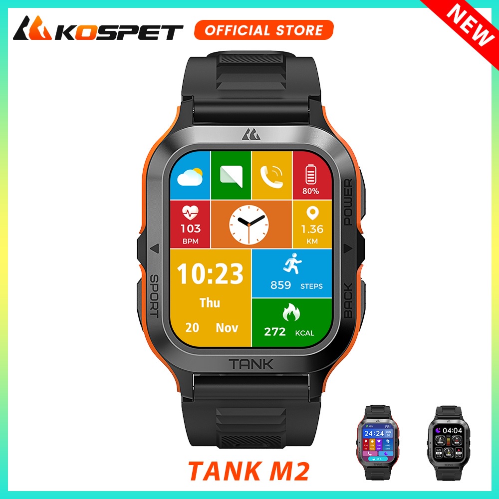KOSPET TANK M2 Military Ultra Smartwatch Sport AI Voice IP69K 5ATM