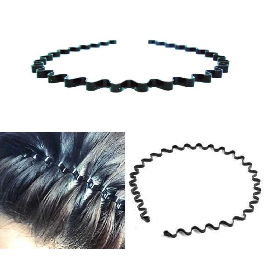 Bando Rambut Besi ZIGZAG Gelombang Unisex Pria Wanita