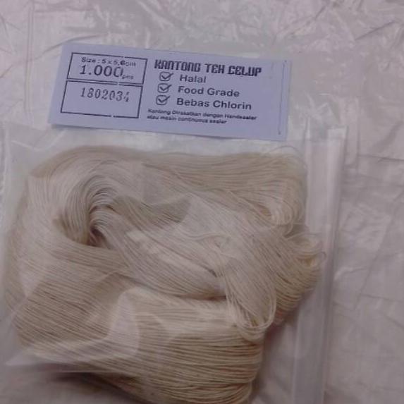 

➢ Kantong teh dapat berdiri + benang food grade ➬