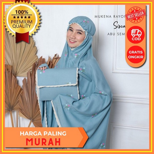 Alfath714 - Mukena Terusan Dewasa Bordir Strimin Mukenah Lajuran Mungkena Dewasa Bahan Adem Mukenah 