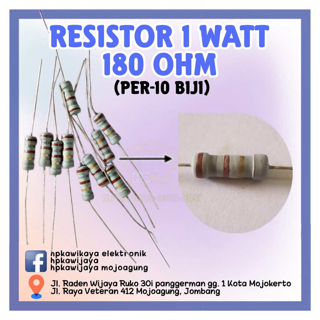 ( 40PCS ) RESISTOR 1 WATT 180 OHM 1watt 180 ohm R 1 watt 180ohm