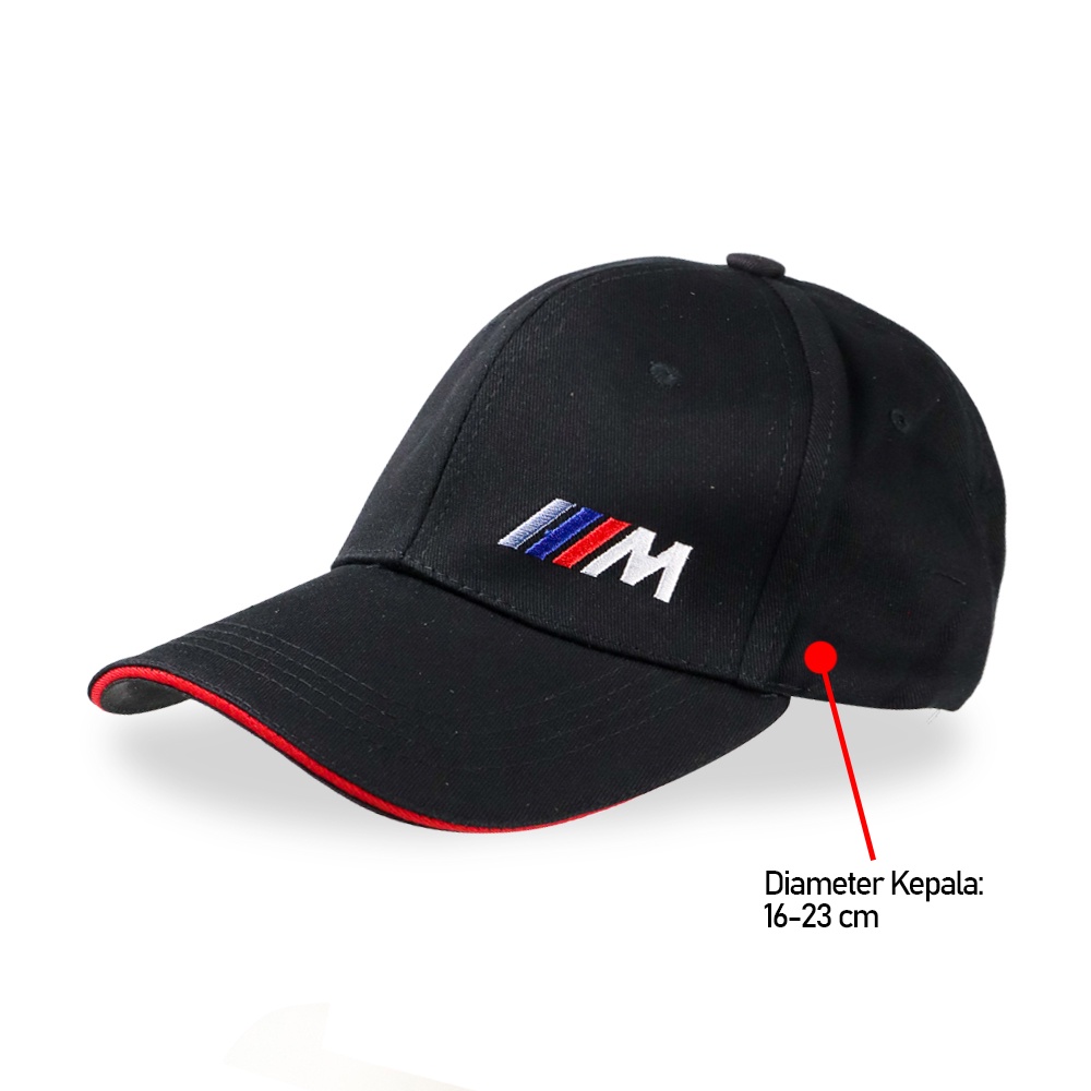 Topi Baseball Embroidered Letters BMW M Series Logo - BQ329 - Black