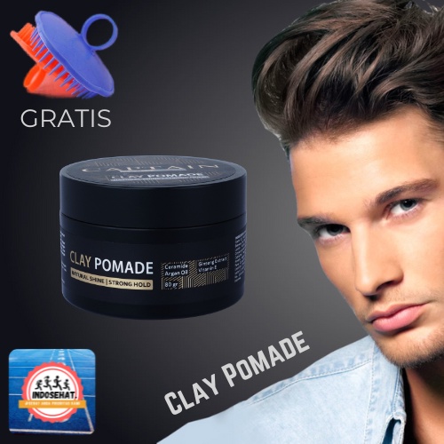 CAPTAIN Clay Pomade Matte Strong Hold - Minyak Wax Styling Pengkilap Penambah Volume Rambut Pomade