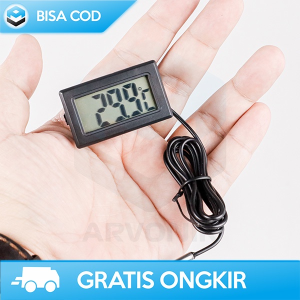 TERMOMETER AQUARIUM DIGITAL PENGUKUR SUHU AIR EFFOSOLA LCD DISPLAY 1M