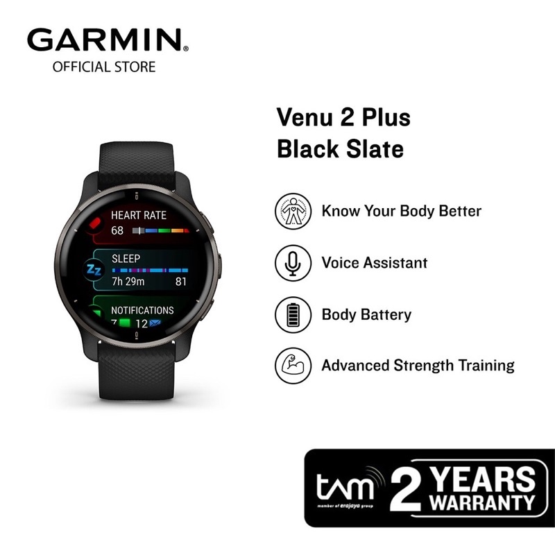 Garmin Venu 2 Plus - Black Slate