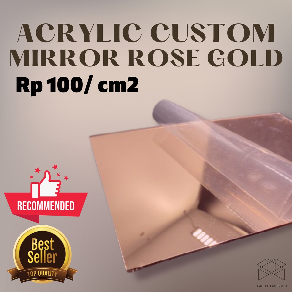Acrylic Rose Gold Mirror 2mm Premium Akrilik Laser Cutting Custom Akrilik Murah
